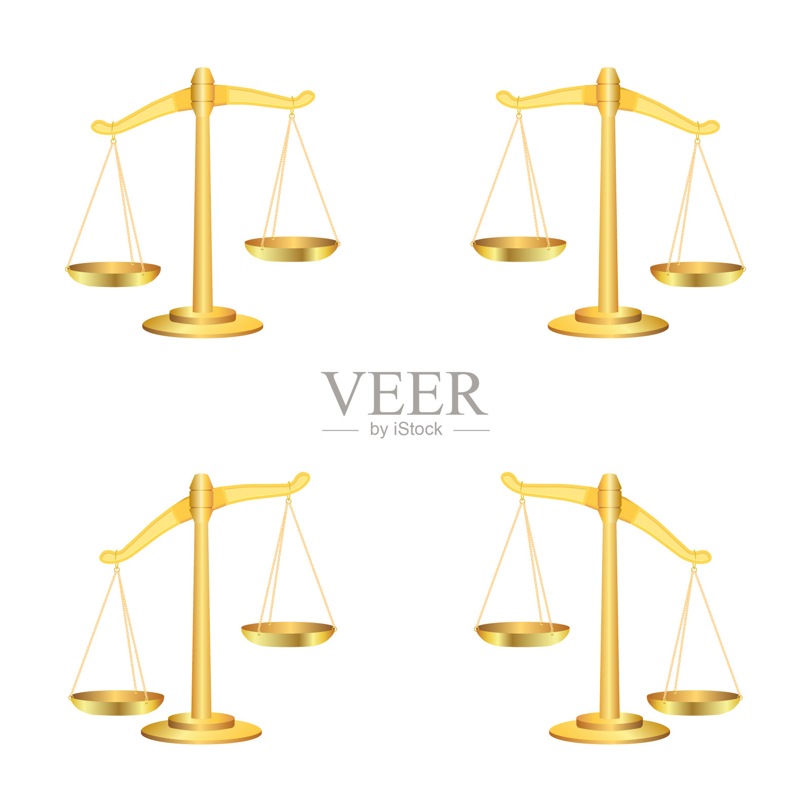 在白色背景下孤立的正义尺度。向量。插画图片素材