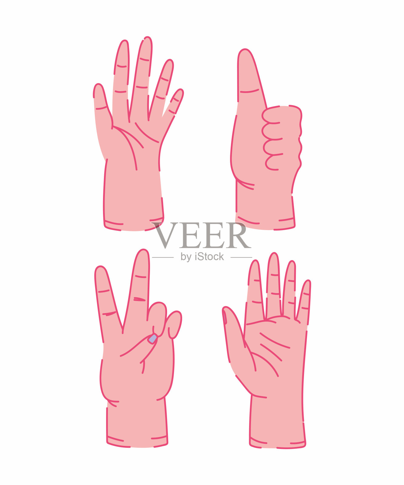 人类双手不同手势孤立图标设计设计元素图片