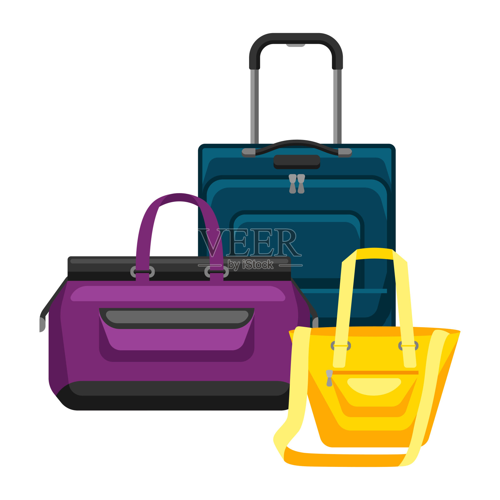 旅行箱和包的插图。插画图片素材