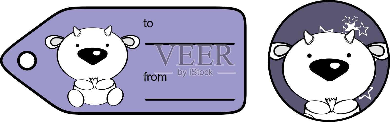 小山羊卡通礼品卡插画图片素材