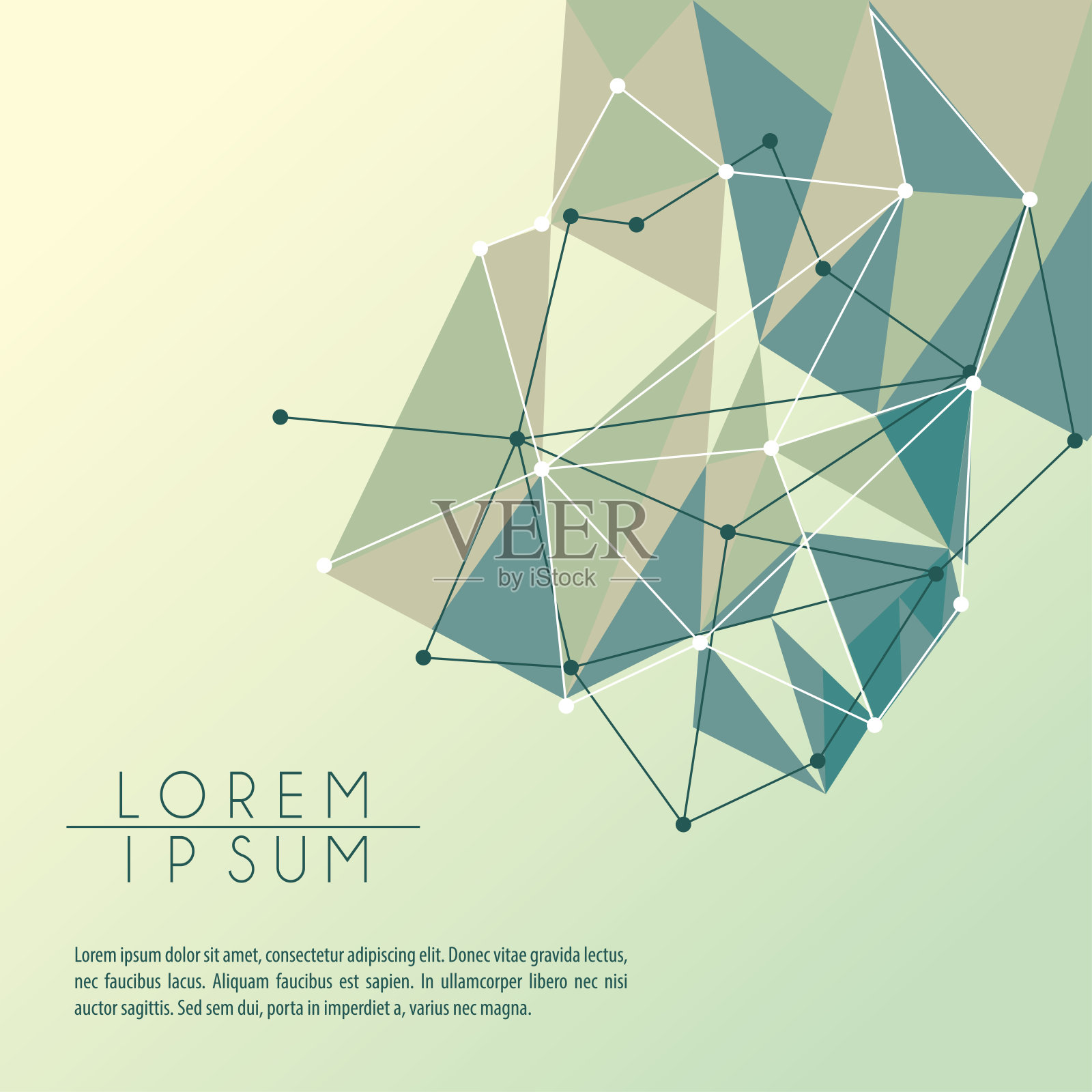 绿色多边形空间背景插画图片素材