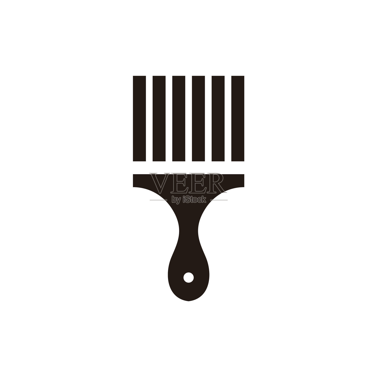 油漆笔刷符号简单几何线条设计插画图片素材