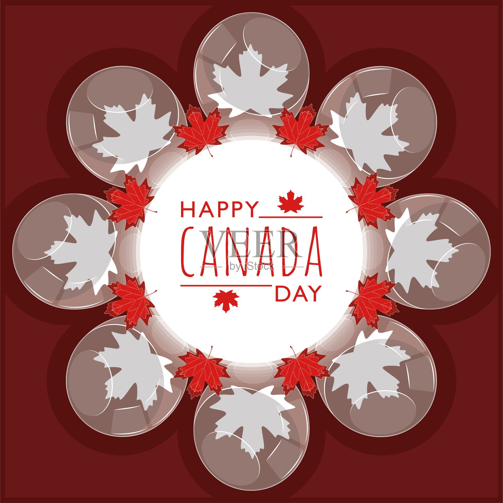 加拿大快乐日卡插画图片素材