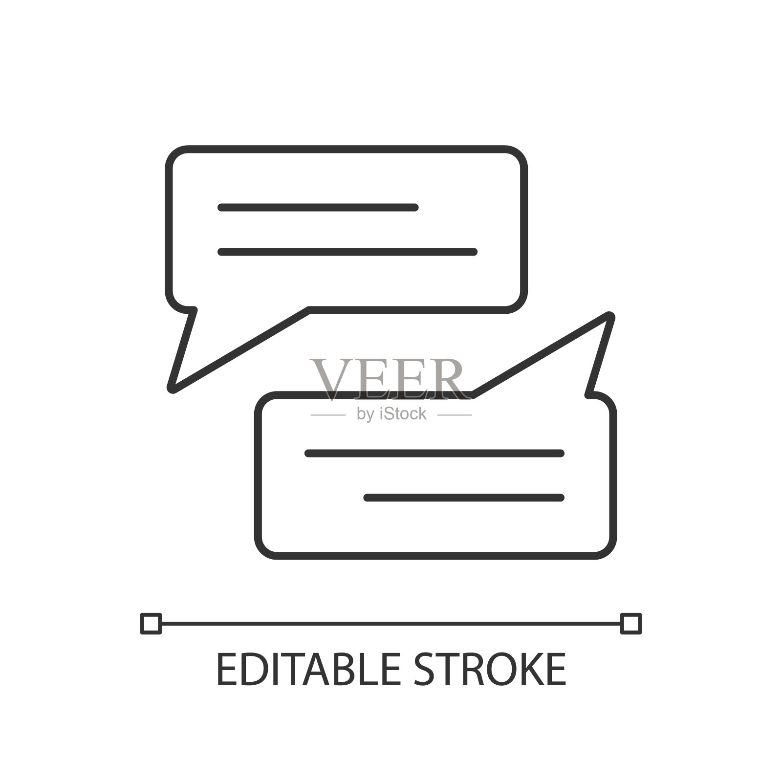 信息泡泡像素完美的线性图标插画图片素材