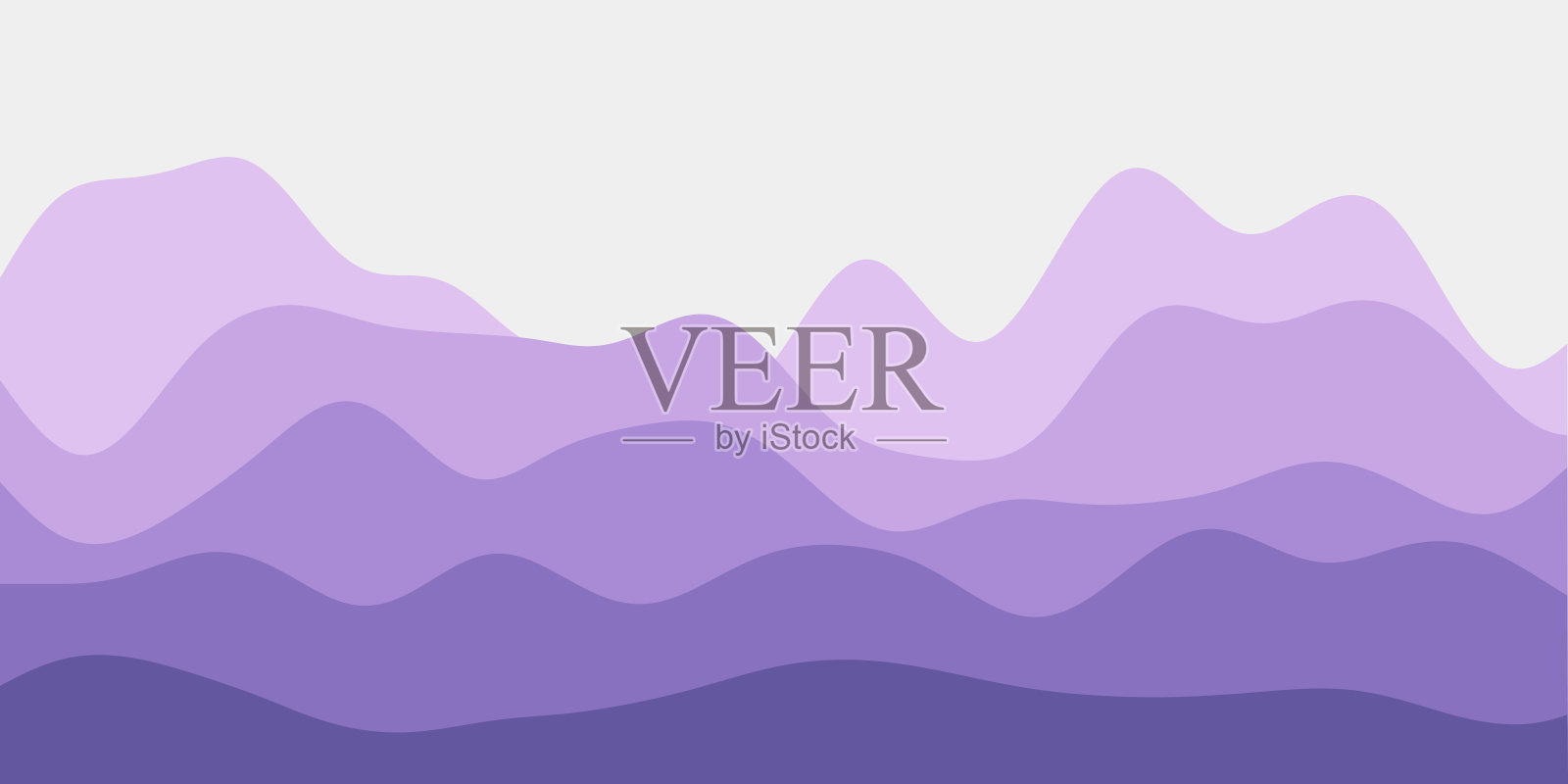 抽象的紫色山丘背景。插画图片素材