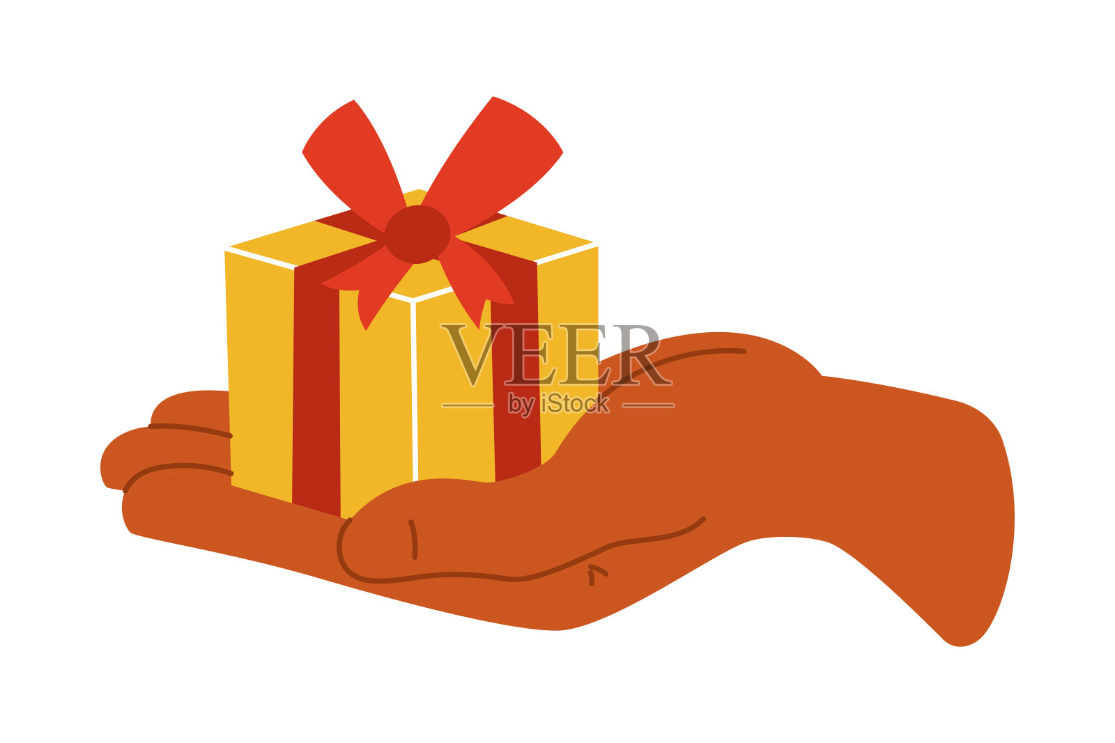 在一个白色的孤立背景上的礼品盒。图标。礼物。矢量图插画图片素材