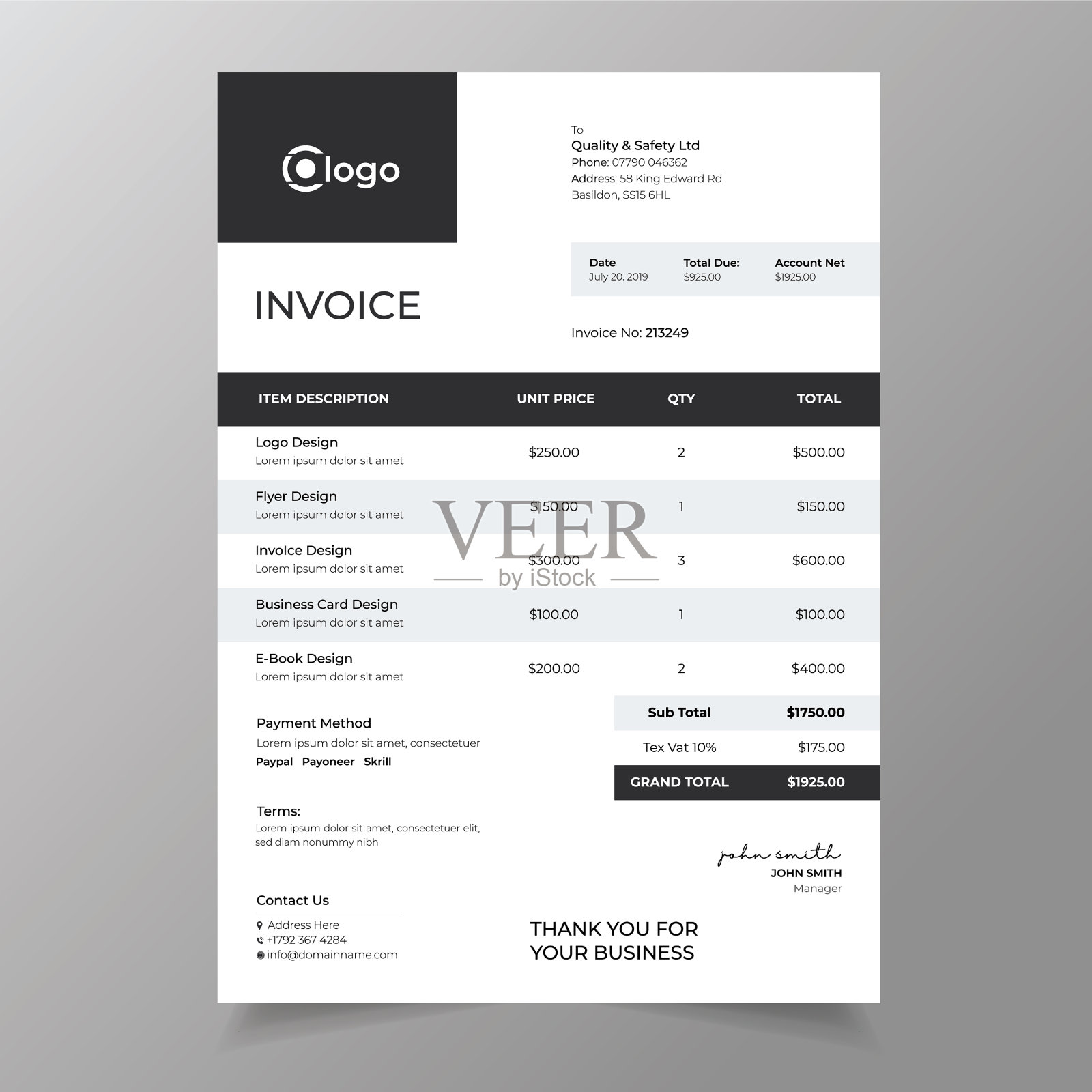 专业现代商业，最小发票插画图片素材