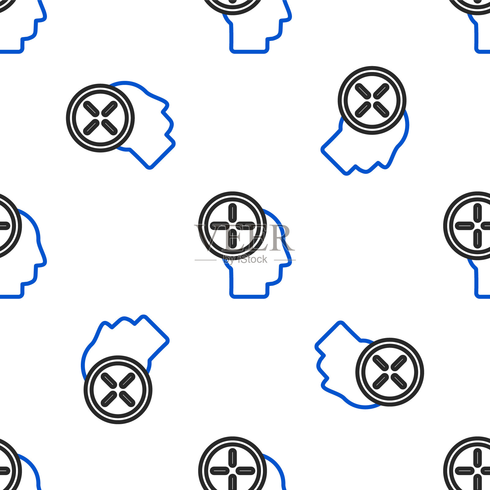 线头狩猎概念图标孤立无缝模式上的白色背景。业务目标或工作。为企业提供人力资源和招聘服务。色彩斑斓的轮廓的概念。向量插画图片素材