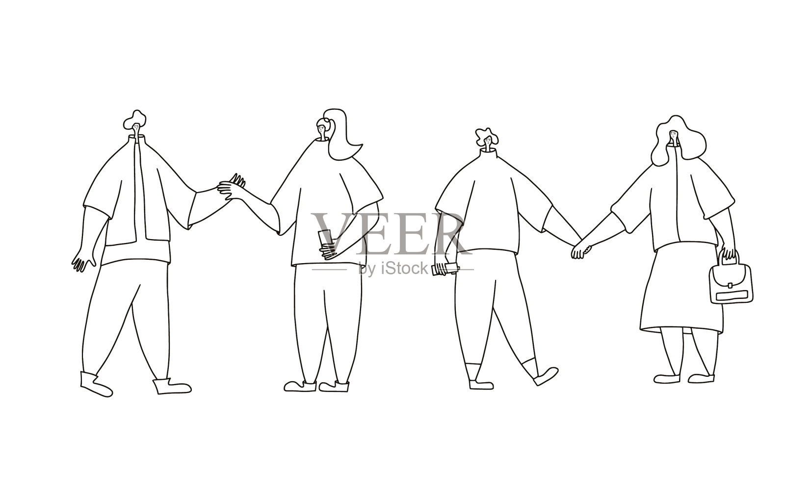 情侣约会概念场景插画图片素材