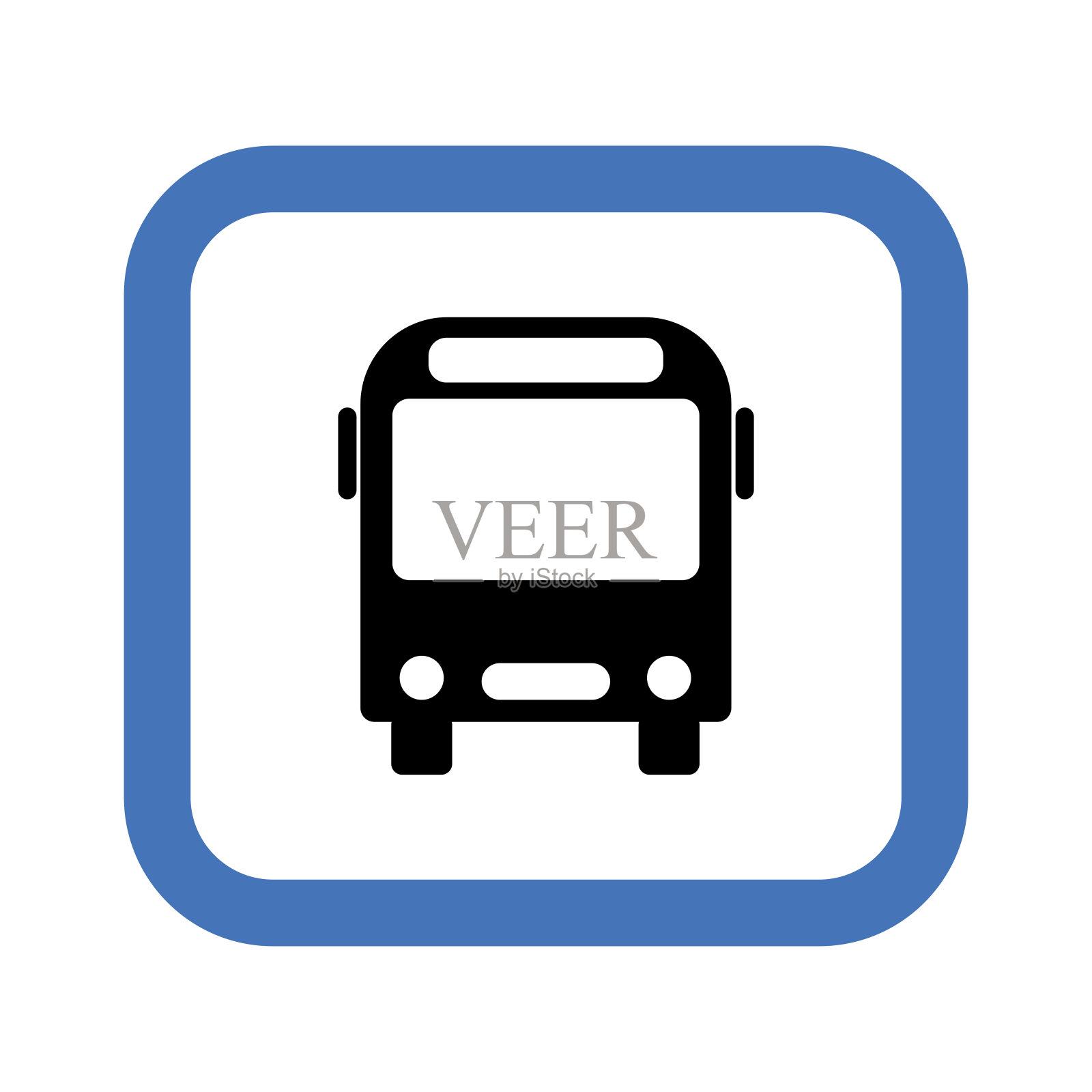 公共汽车停车标志。矢量公共交通图标。路线车辆符号图解。客运服务图形符号。股票的照片。图标素材