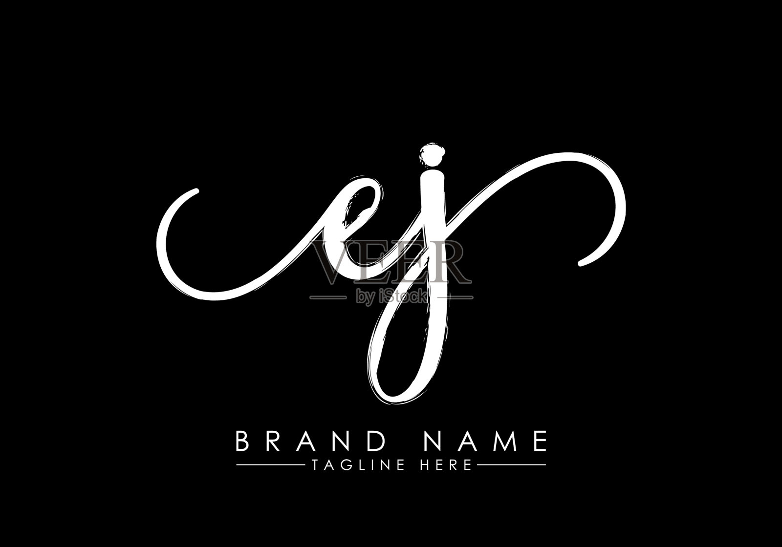 E j初始手写logo手写logo插画图片素材