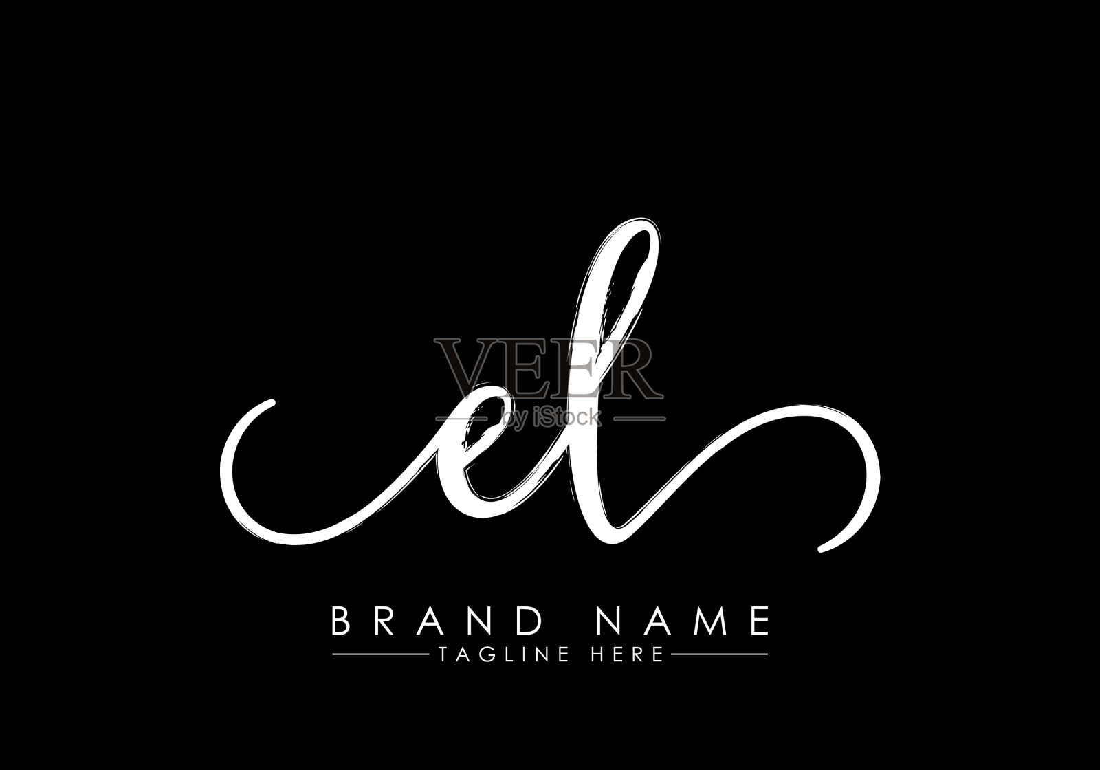 E l初始手写logo手写logo插画图片素材