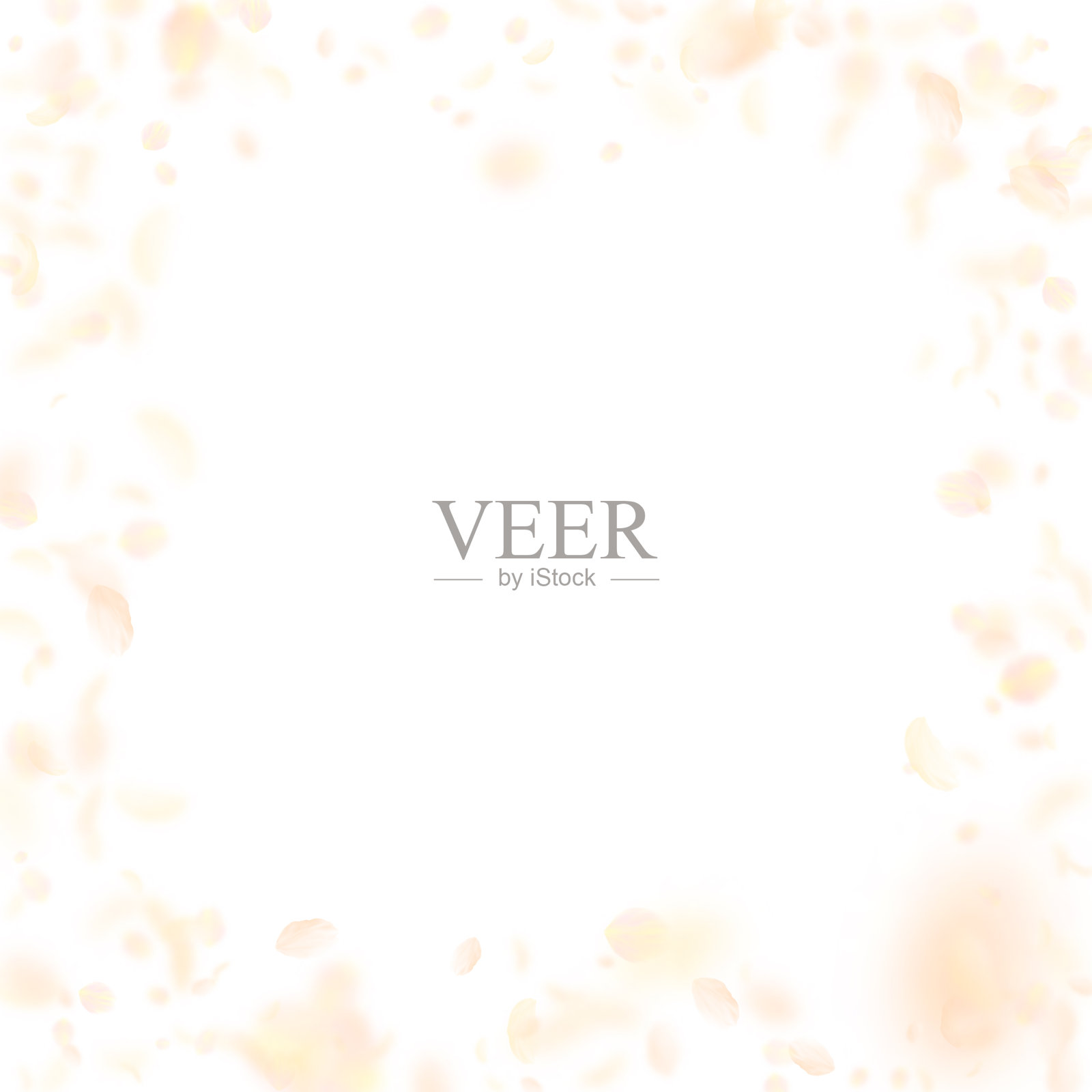 橘黄色的花瓣飘落下来。突出插画图片素材