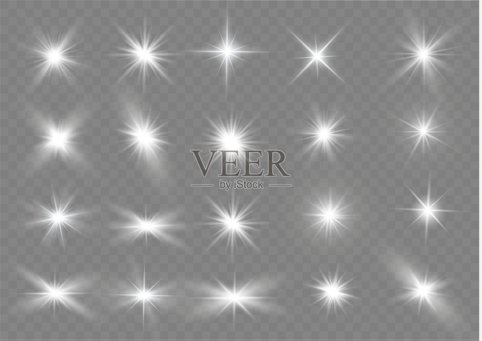 白光的星星。设计元素图片