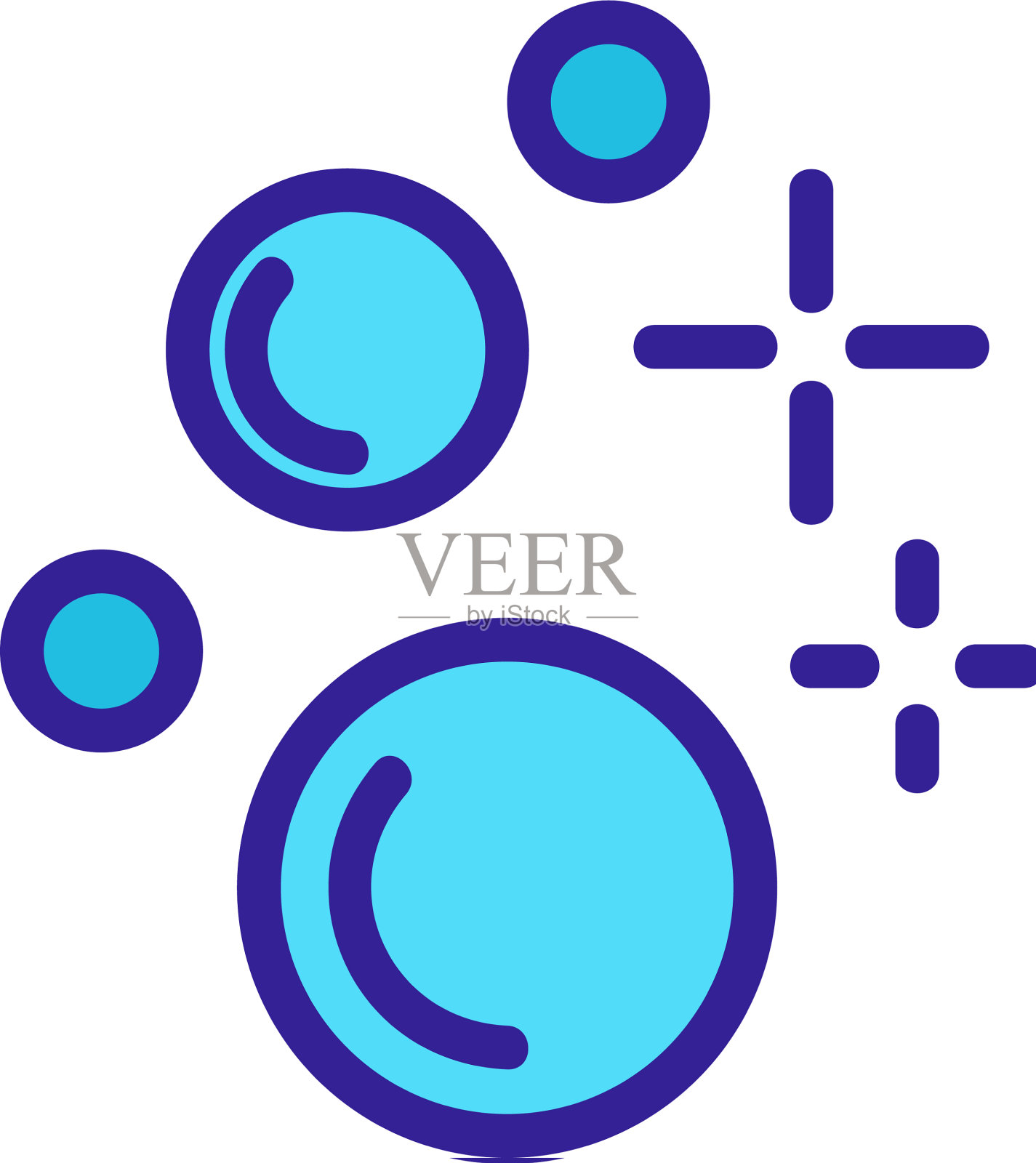 泡沫气泡图标孤立轮廓符号插画图片素材