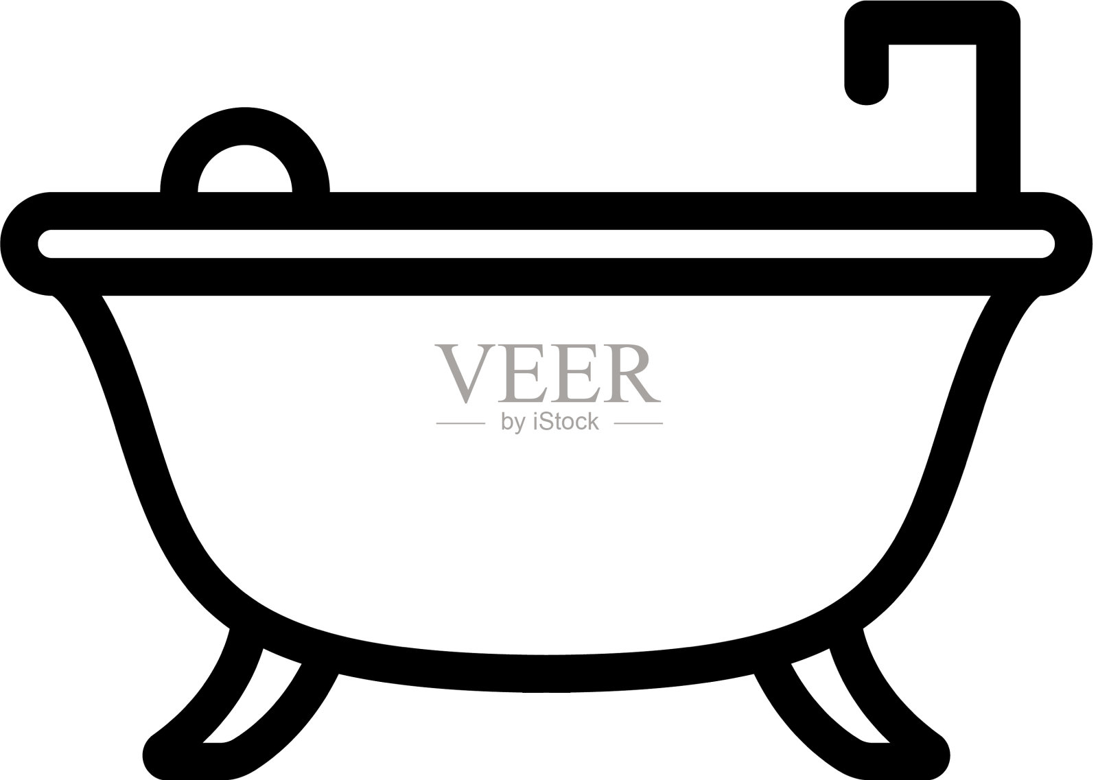 浴标孤立轮廓符号设计元素图片