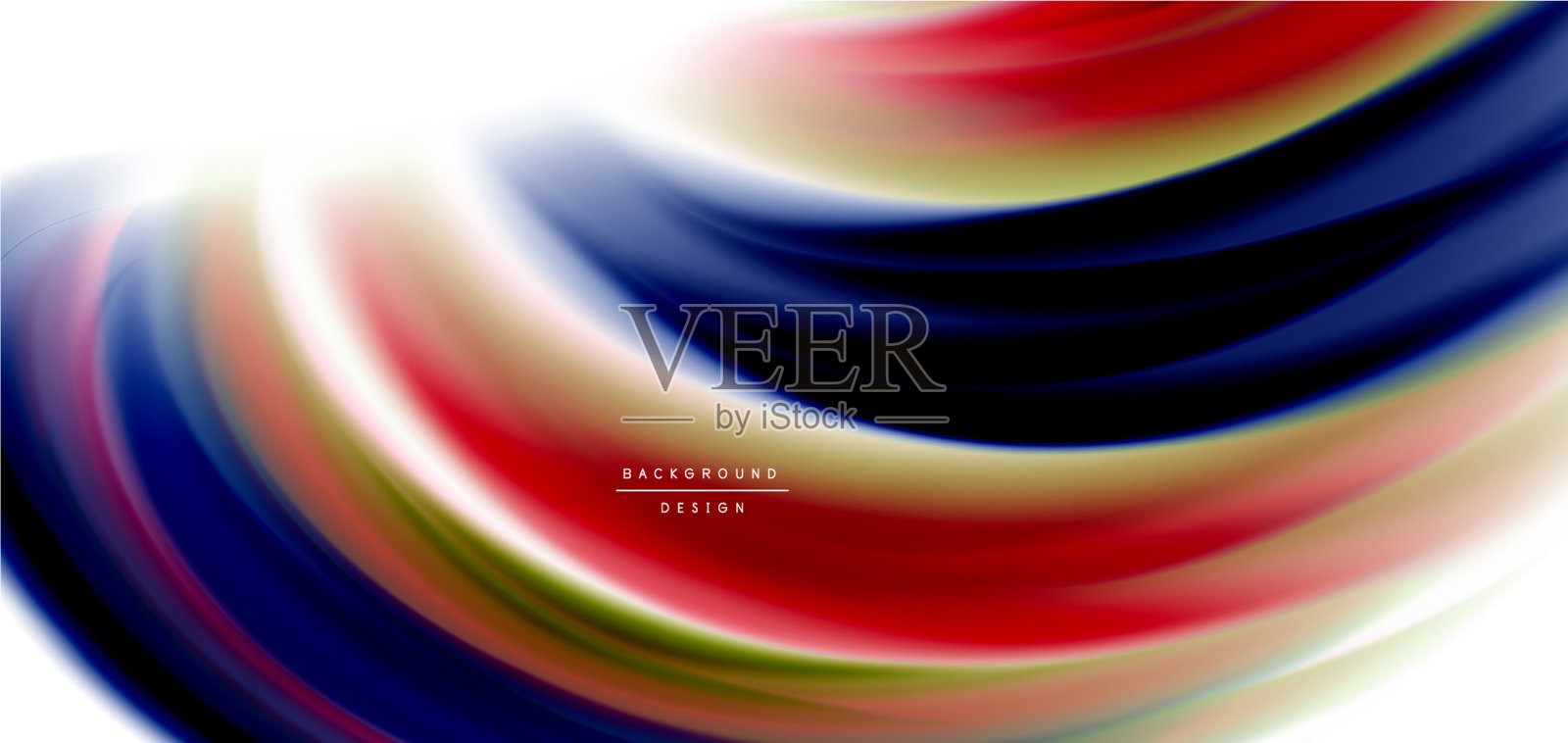 丝滑的线条上的白色液体液体的颜色设计模板素材