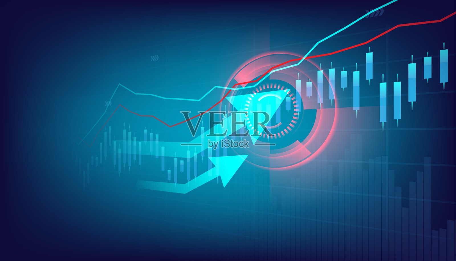 商业和金融数字图表。股票市场和交易背景。照片摄影图片