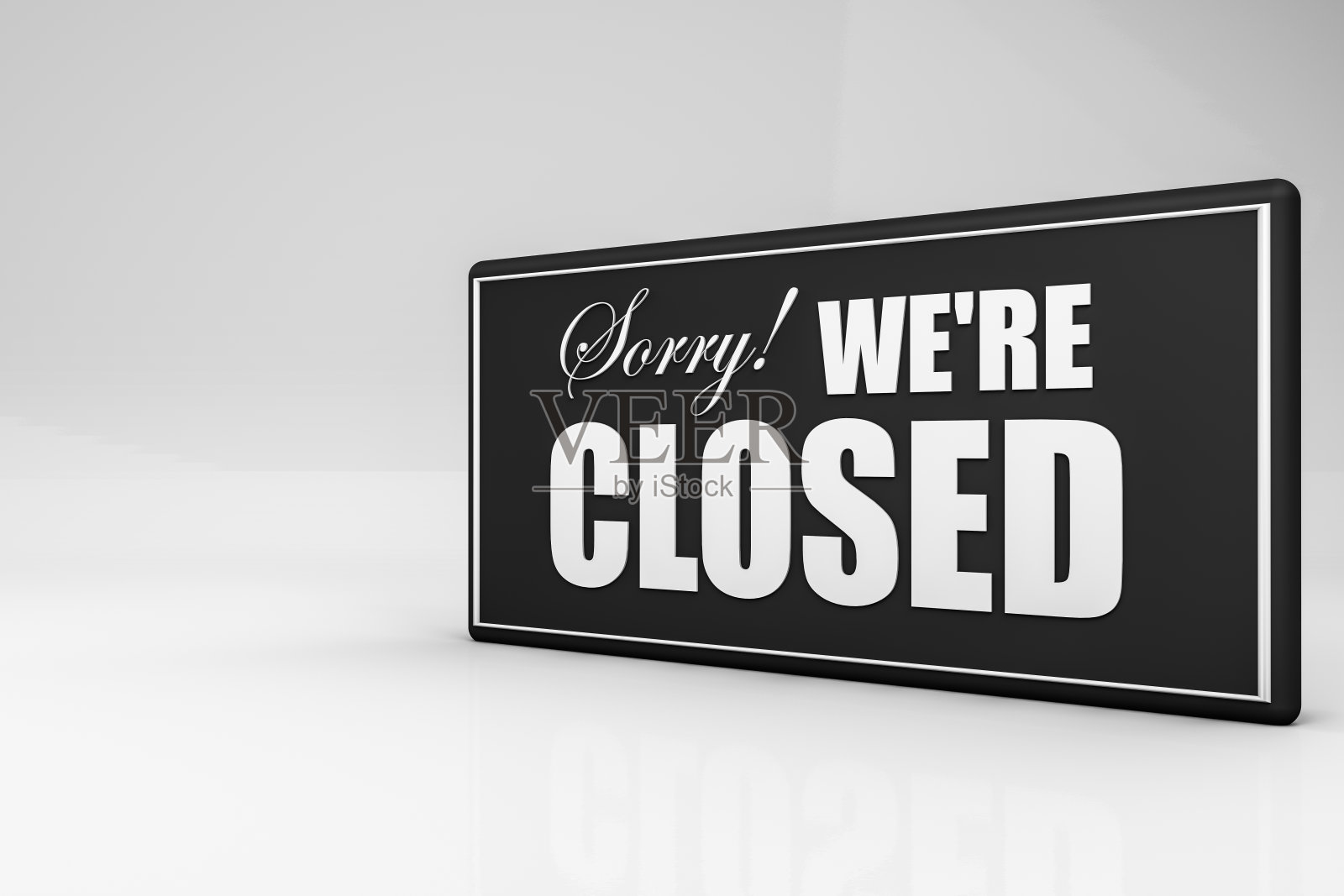 商店门牌的3d渲染。照片摄影图片