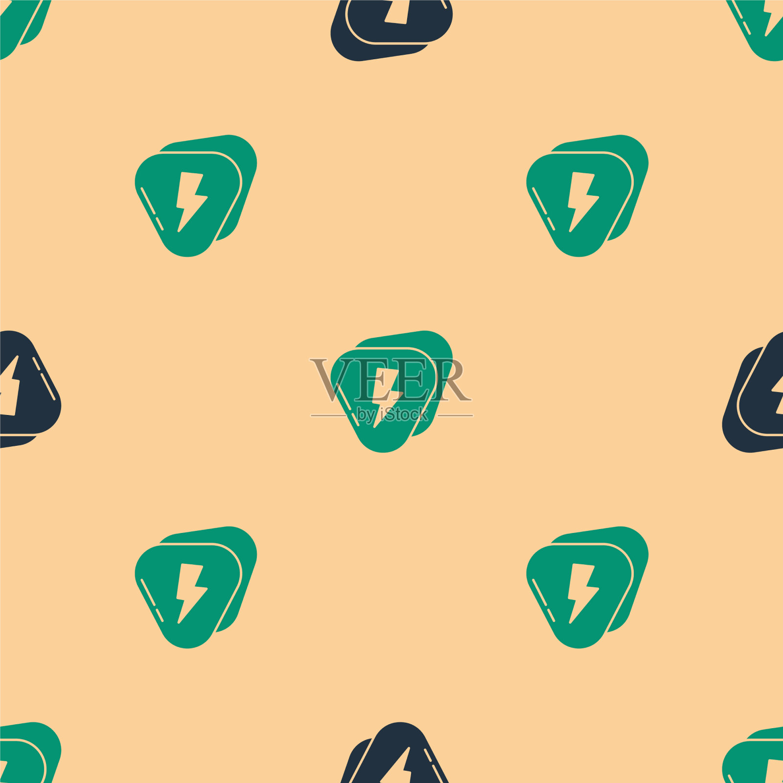 绿色和黑色吉他挑图标隔离无缝插画图片素材