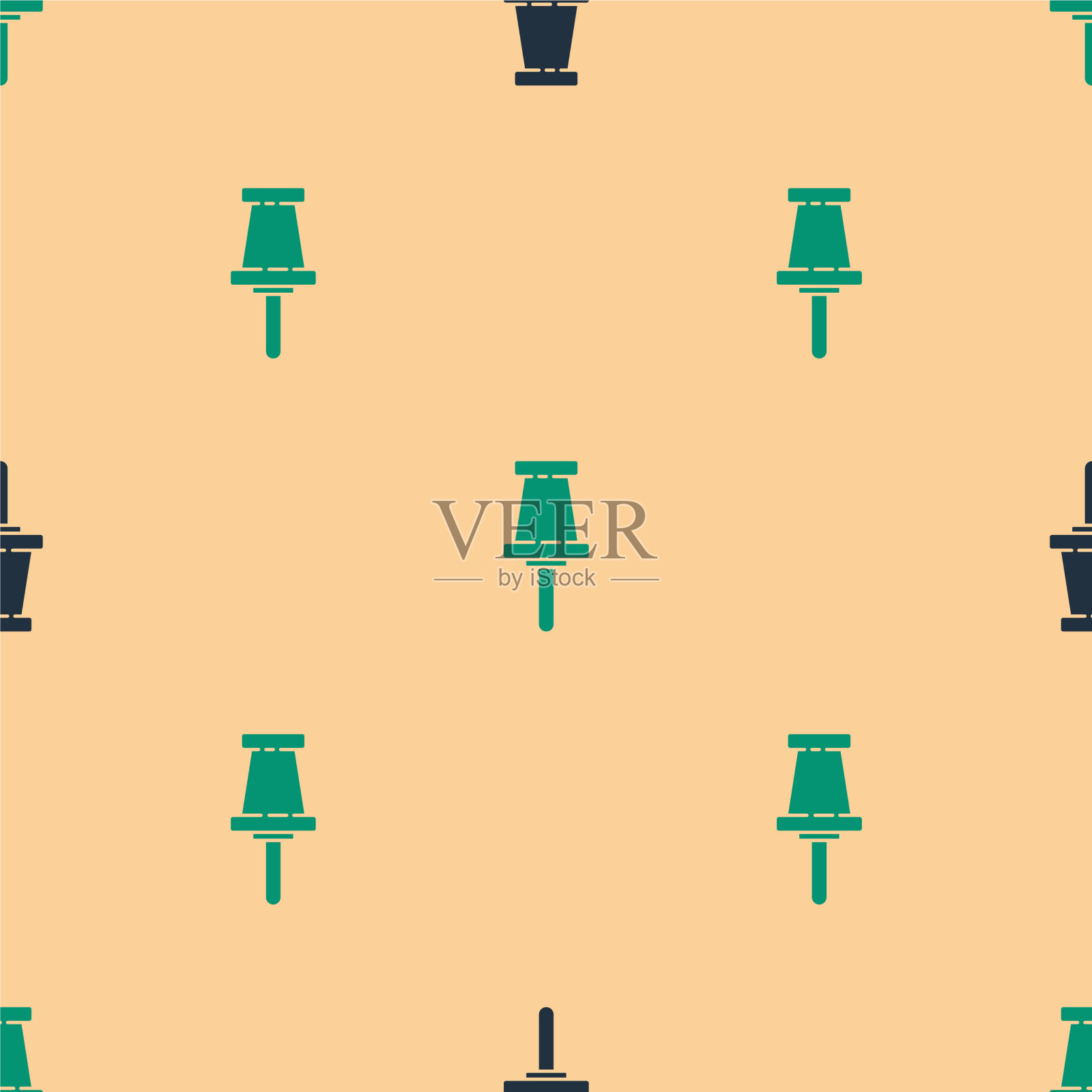 绿色和黑色推针图标隔离无缝插画图片素材