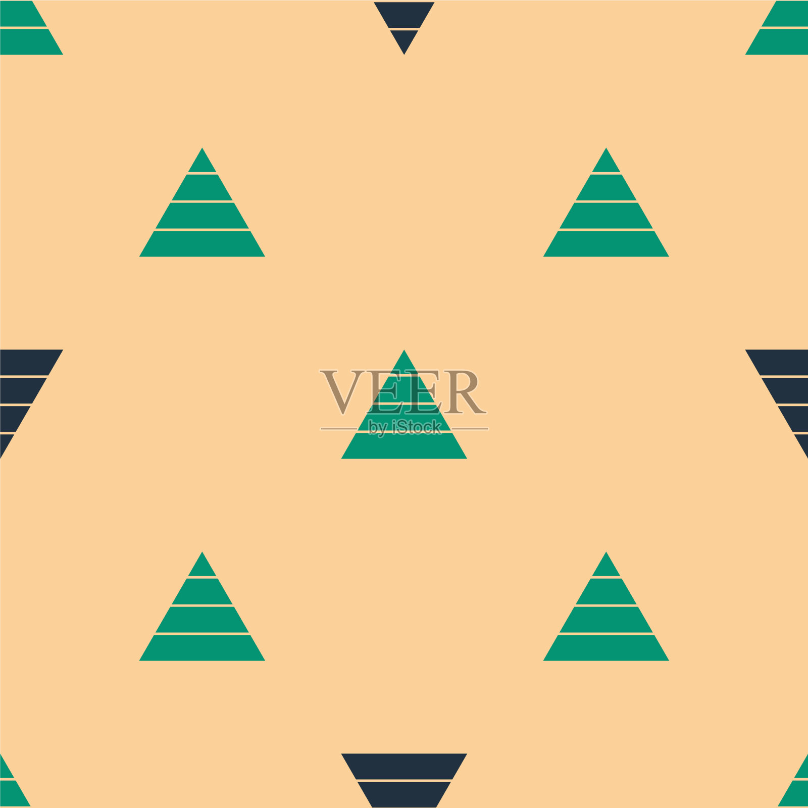 绿色和黑色的商业金字塔图插画图片素材