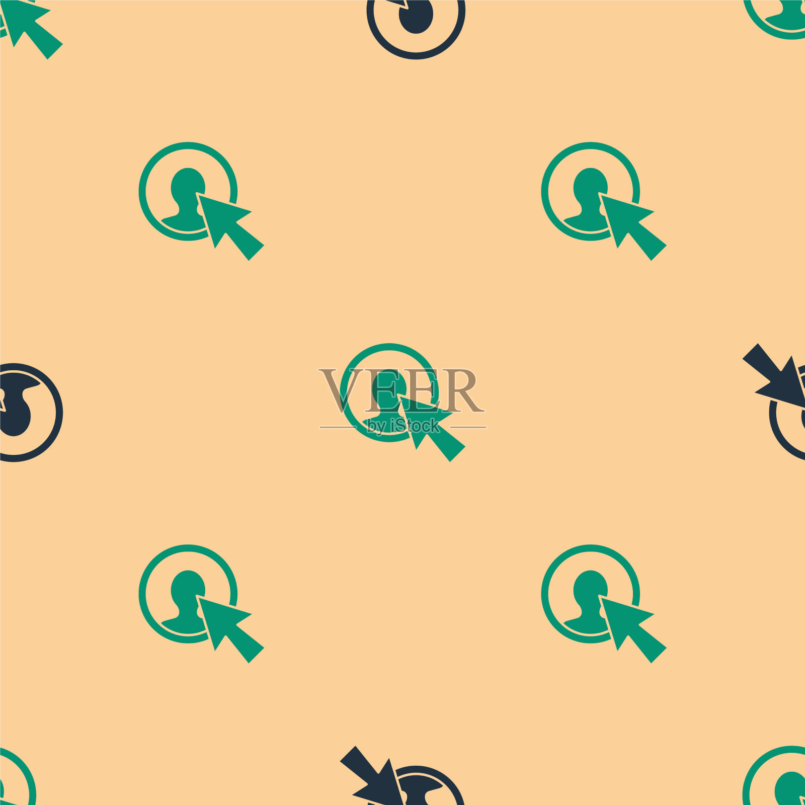 绿色和黑色用户在商务套装图标插画图片素材