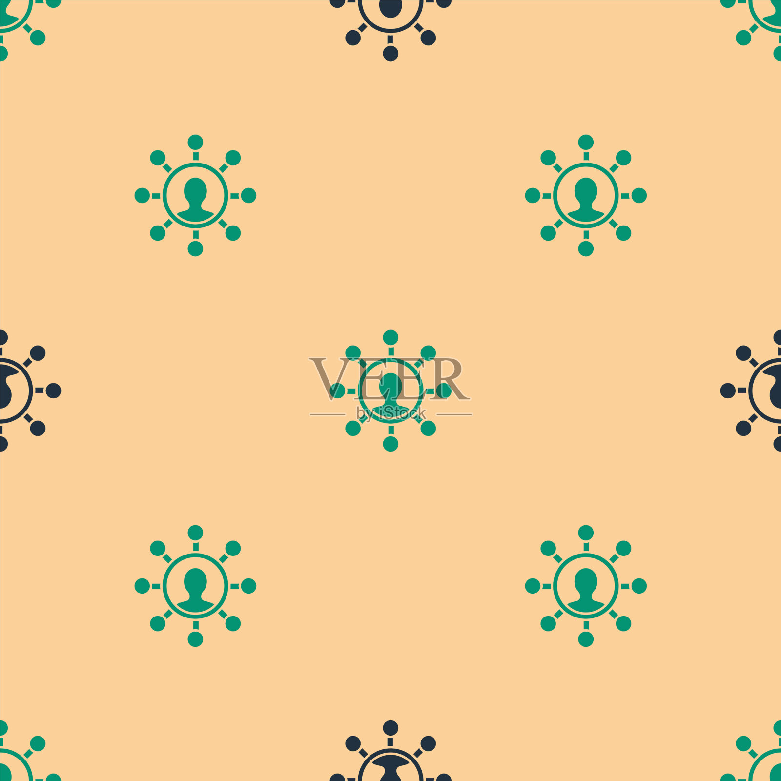 绿色和黑色的商业网络和交流插画图片素材