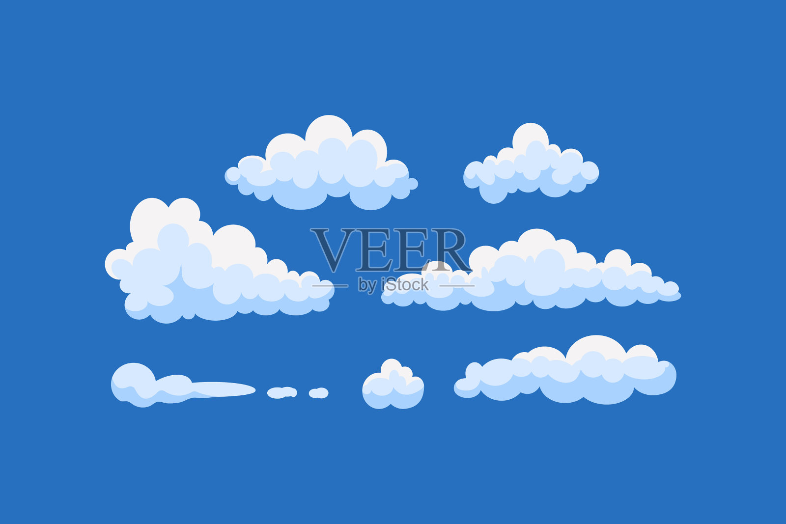 卡通云孤立集收集图标素材