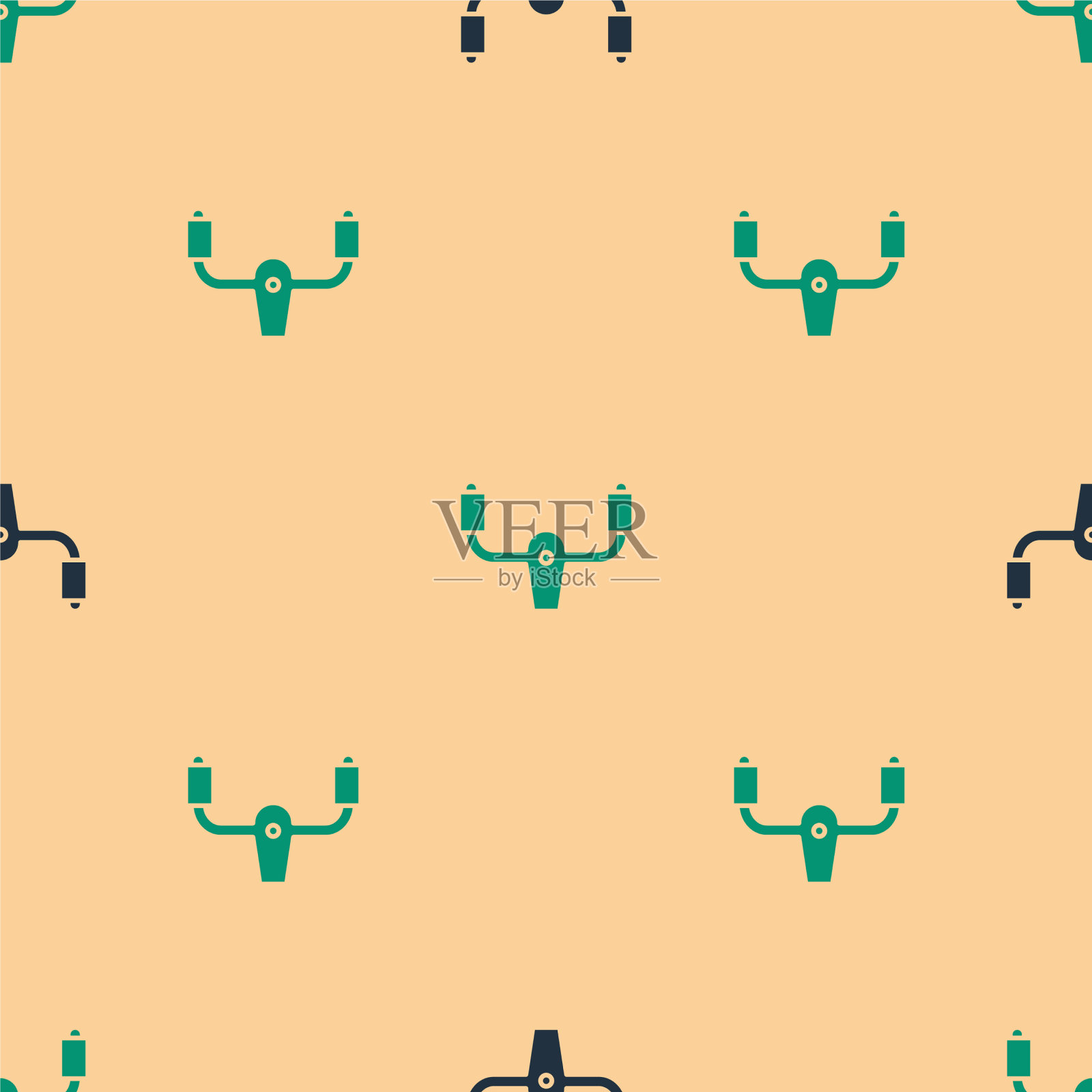 绿色和黑色飞机掌舵图标插画图片素材