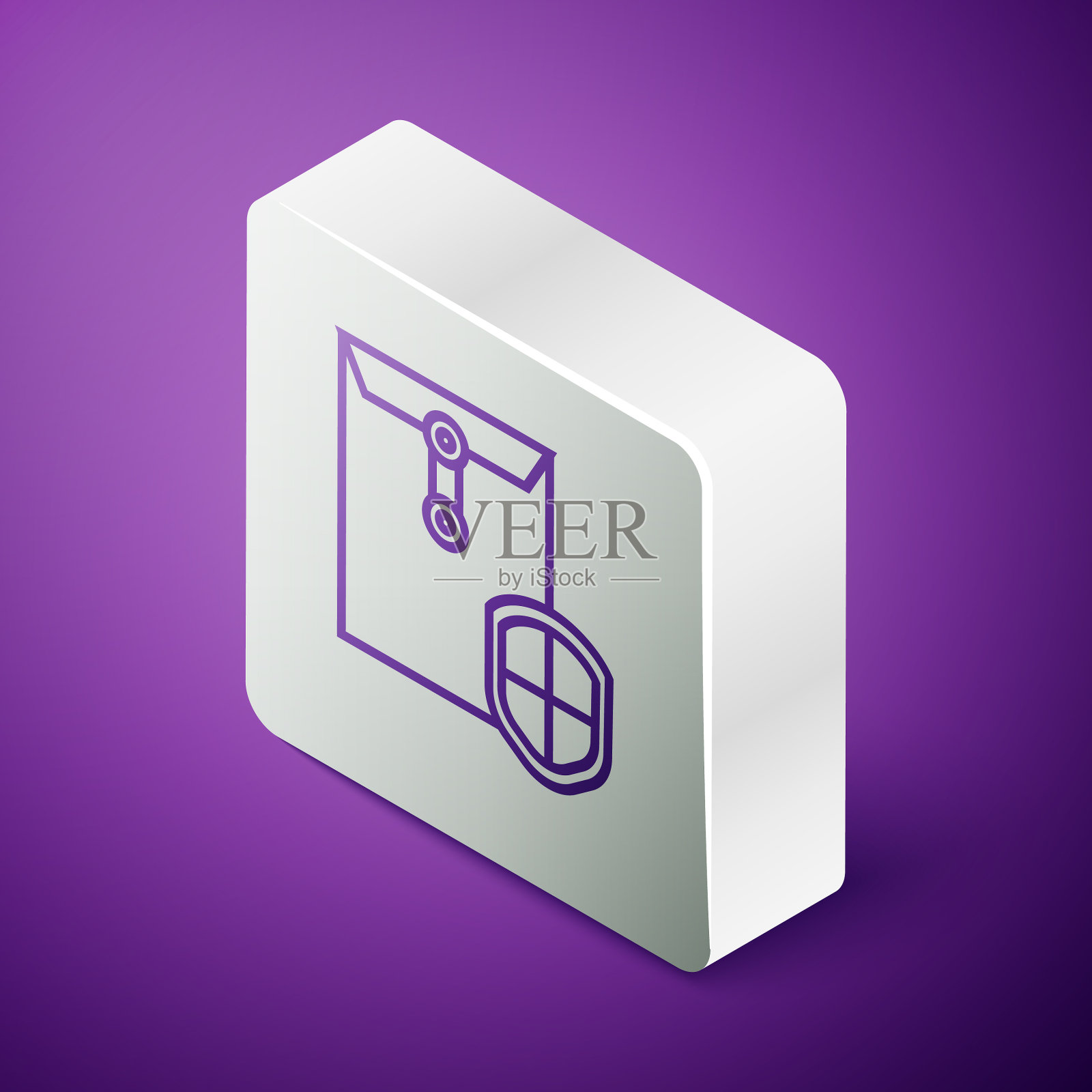 与屏蔽图标隔离的等距线包络线图标素材