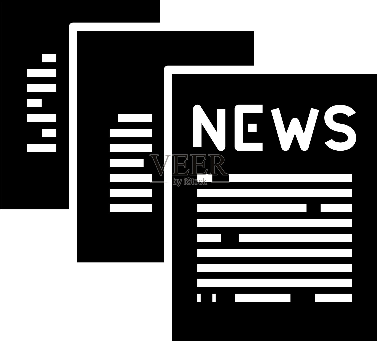 报纸黑色图标概念设计元素图片