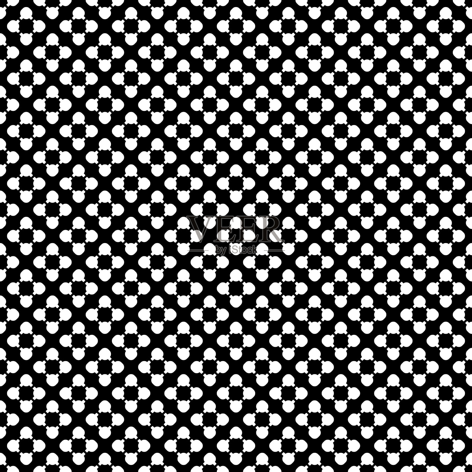 无缝图案简单的花卉几何纹理插画图片素材