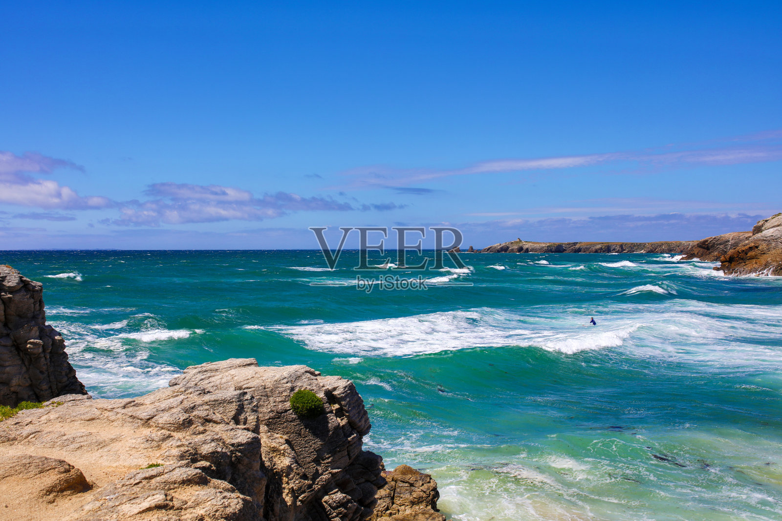法国基伯隆的野生海岸照片摄影图片