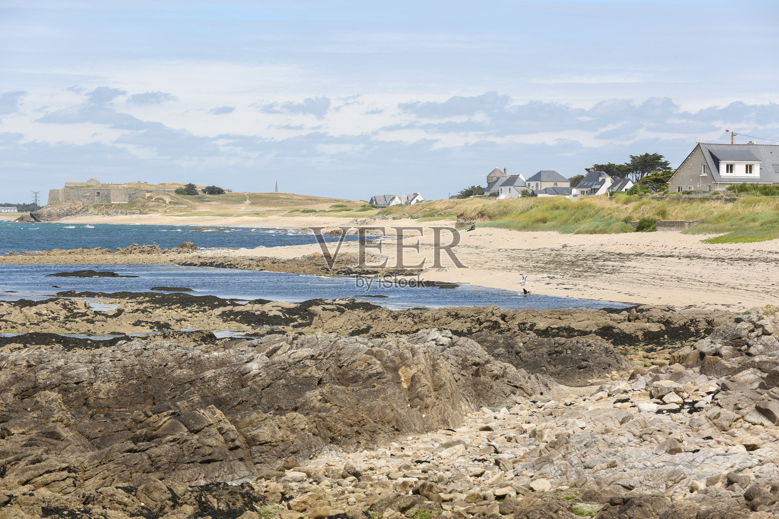 法国基伯隆的野生海岸照片摄影图片