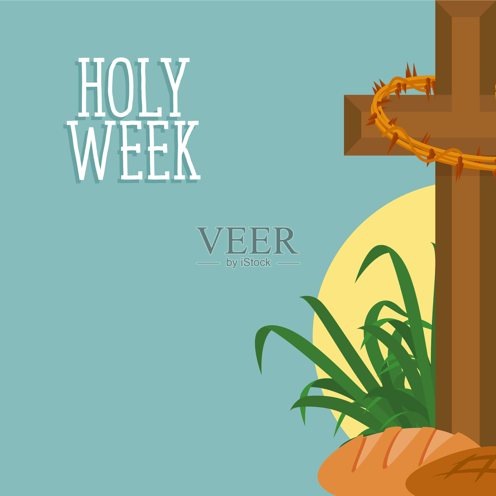 圣周卡插画图片素材