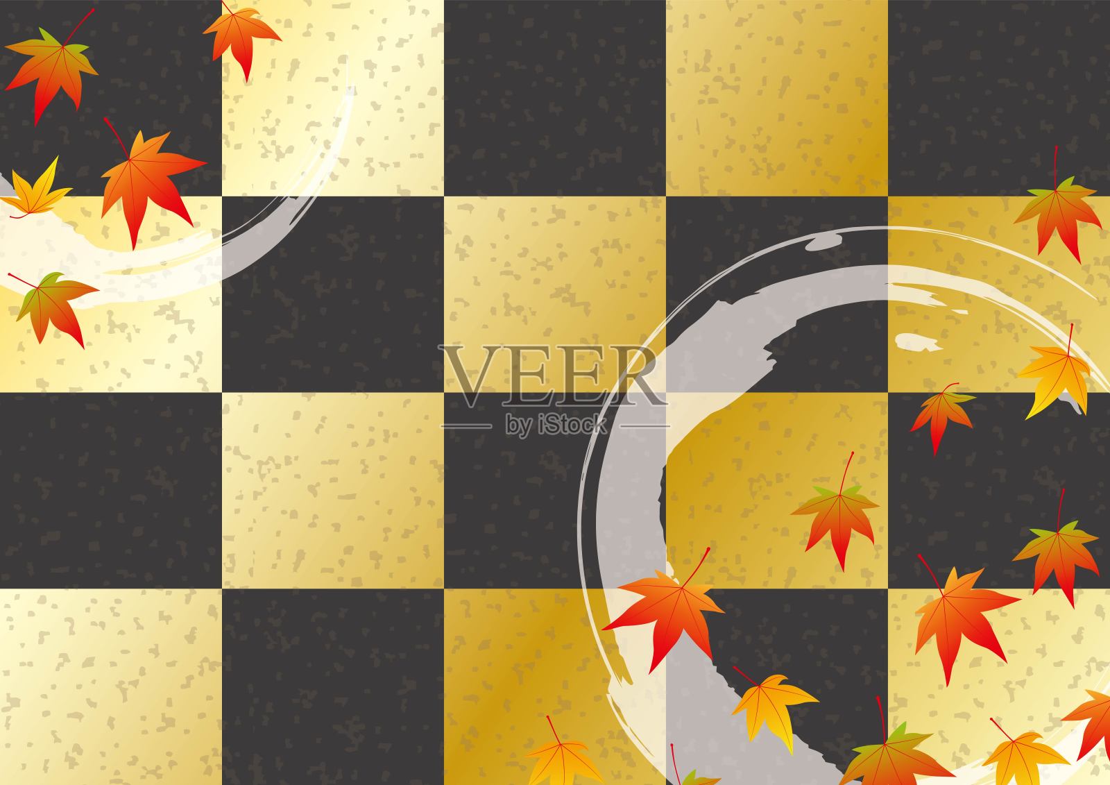 它的背景是日本图案的秋天季节插画图片素材