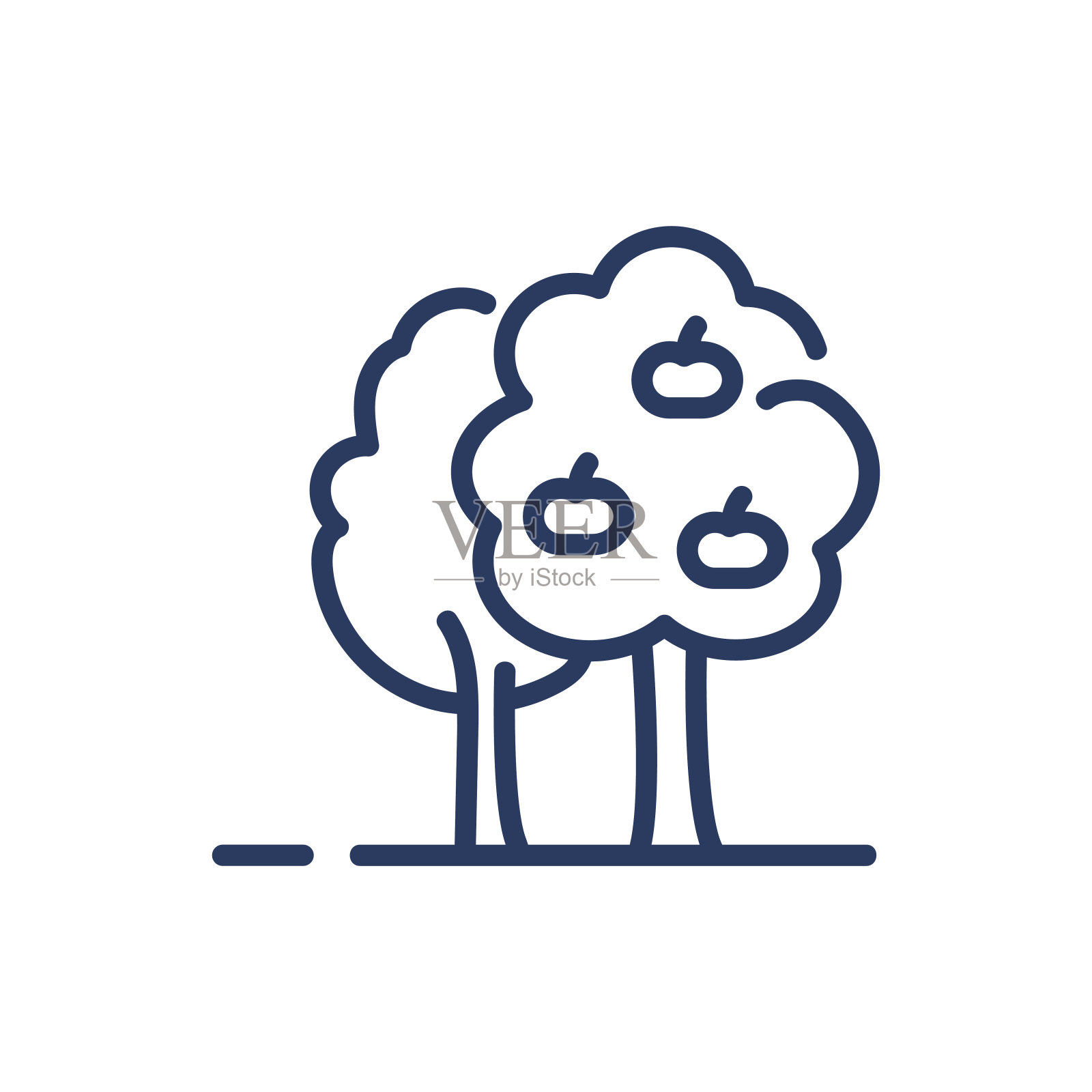 果园细线图标插画图片素材