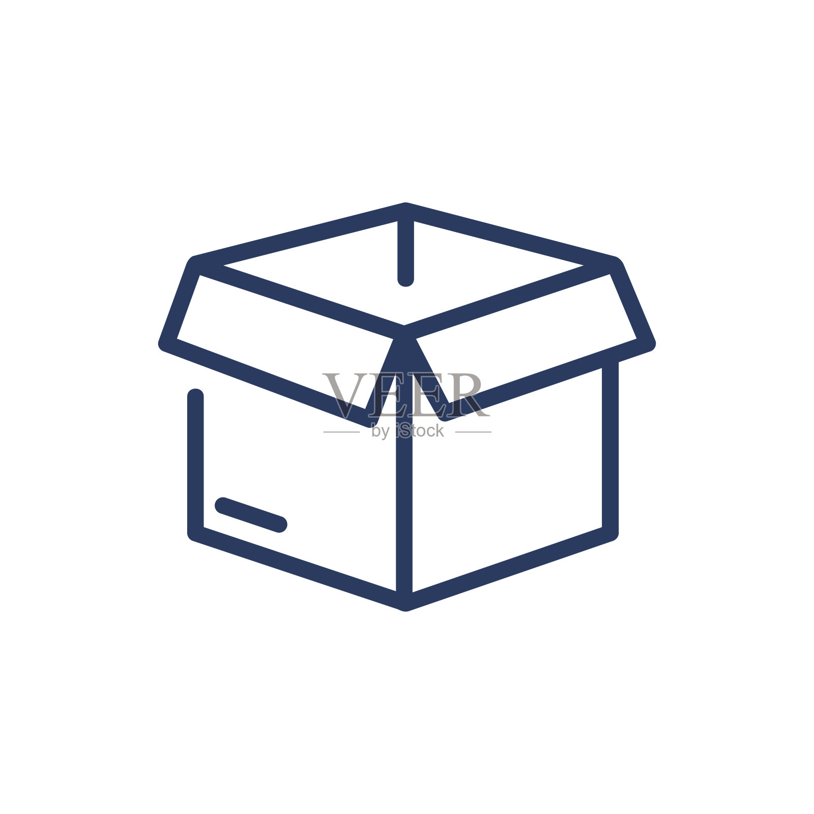 纸箱空开箱细线图标插画图片素材