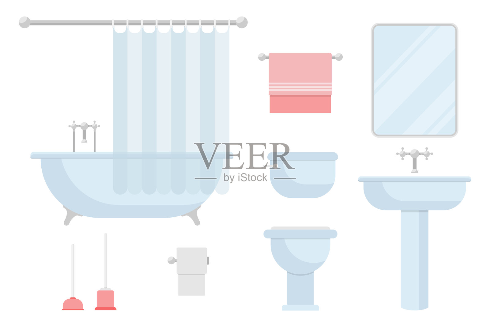 浴室设备插画图片素材