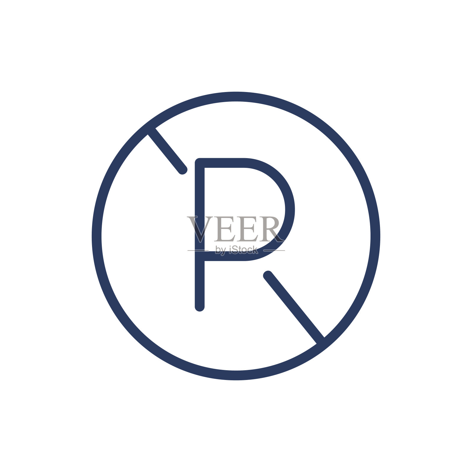 不准停车的细线图标设计元素图片