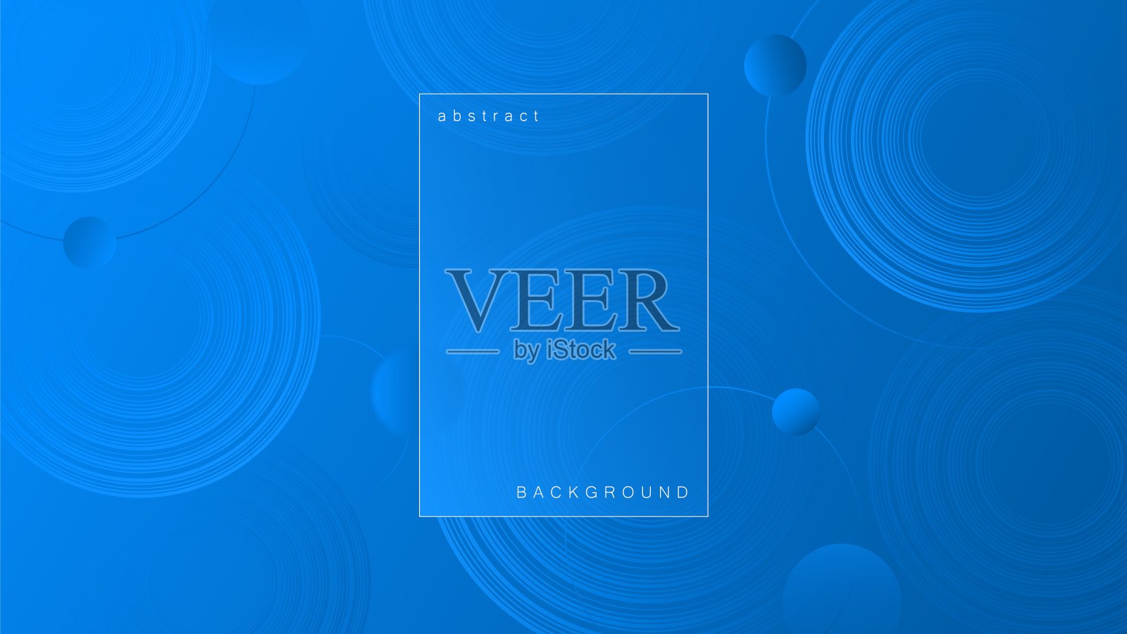 抽象亮蓝色背景与圆形形状。插画图片素材