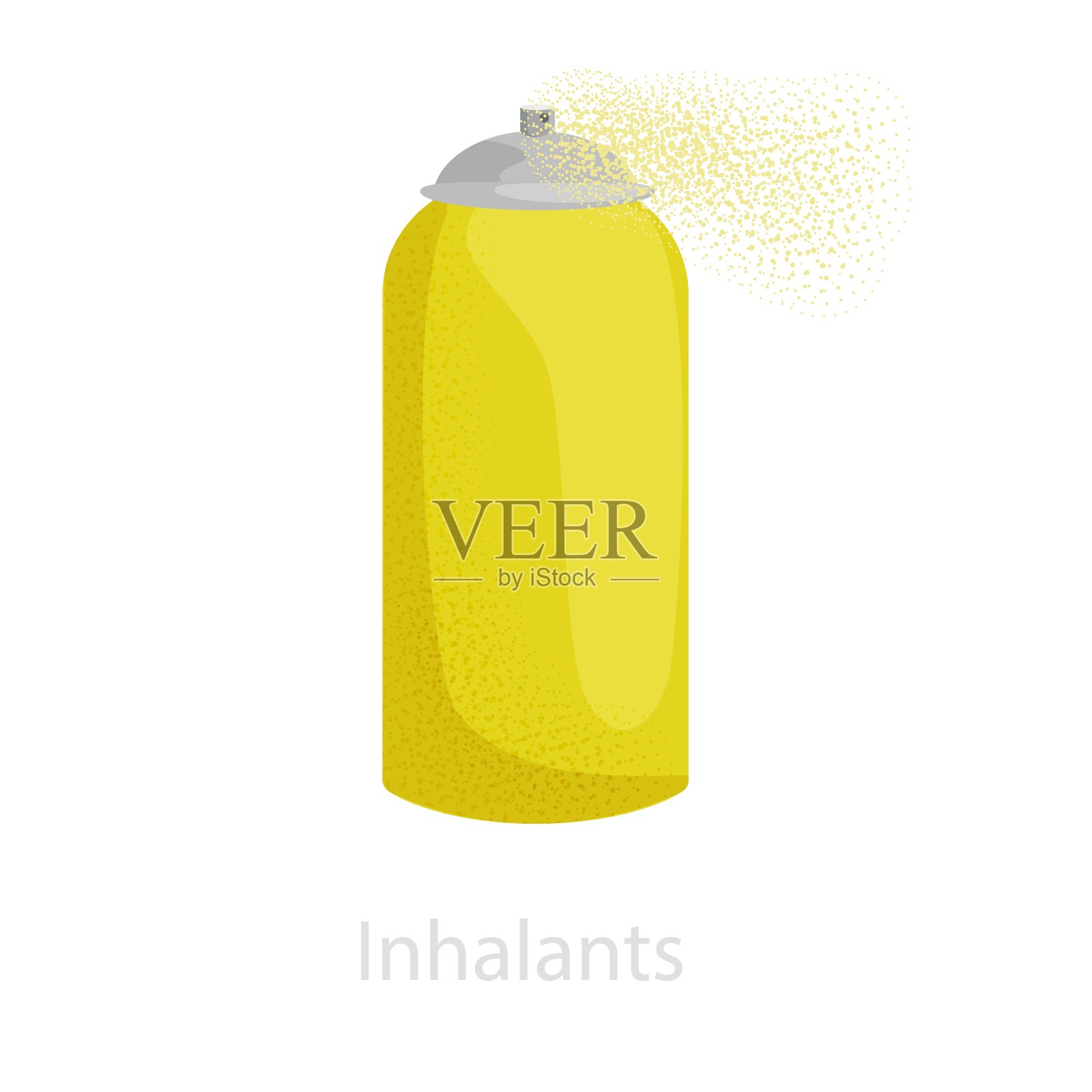 用于吸入医疗和麻醉物质的喷雾吸入器插画图片素材