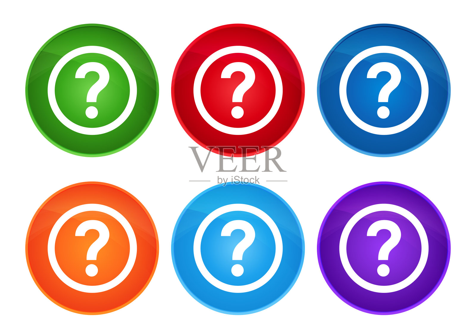 问题图标超圆按钮设置玻璃设计图标素材