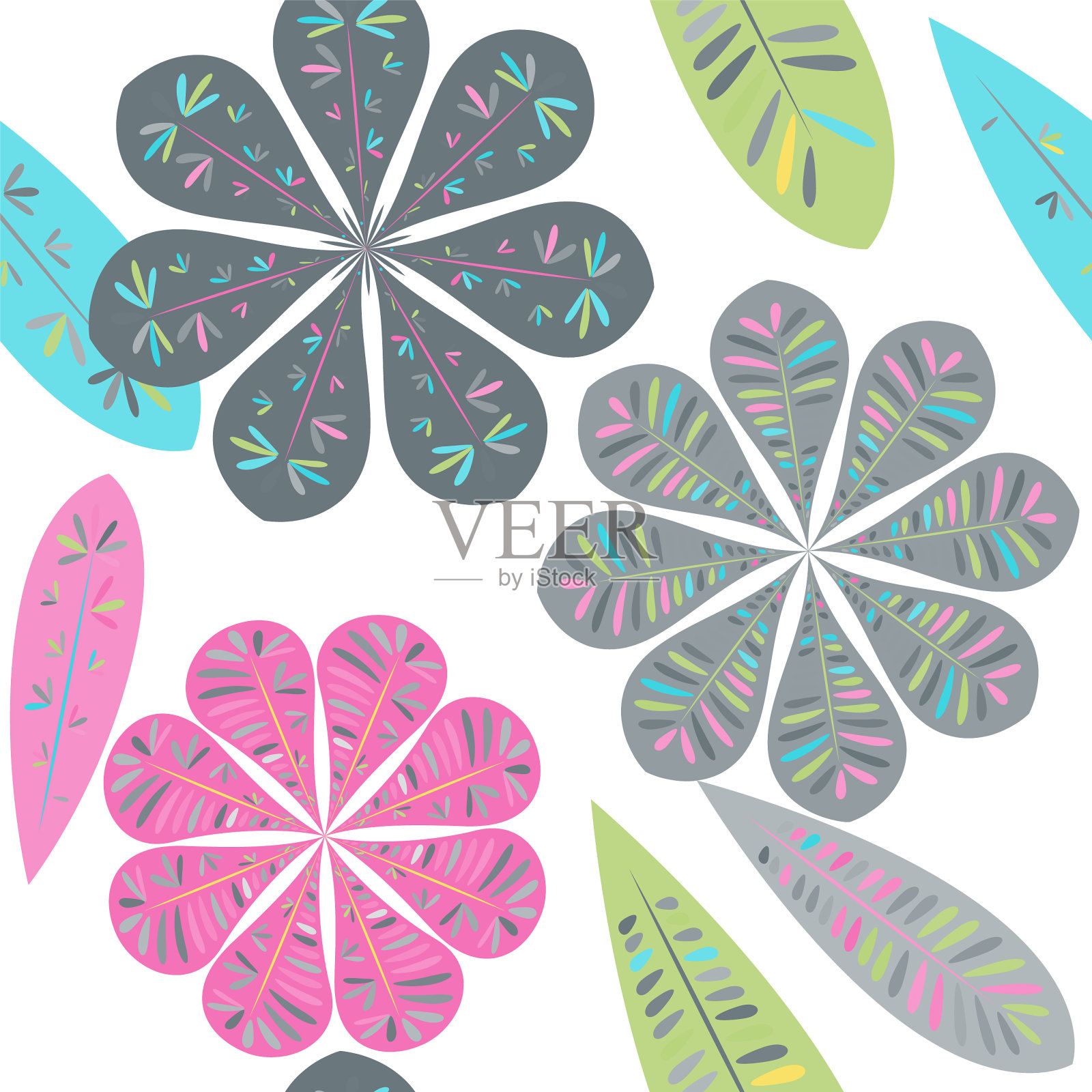 花卉无缝模式插画图片素材