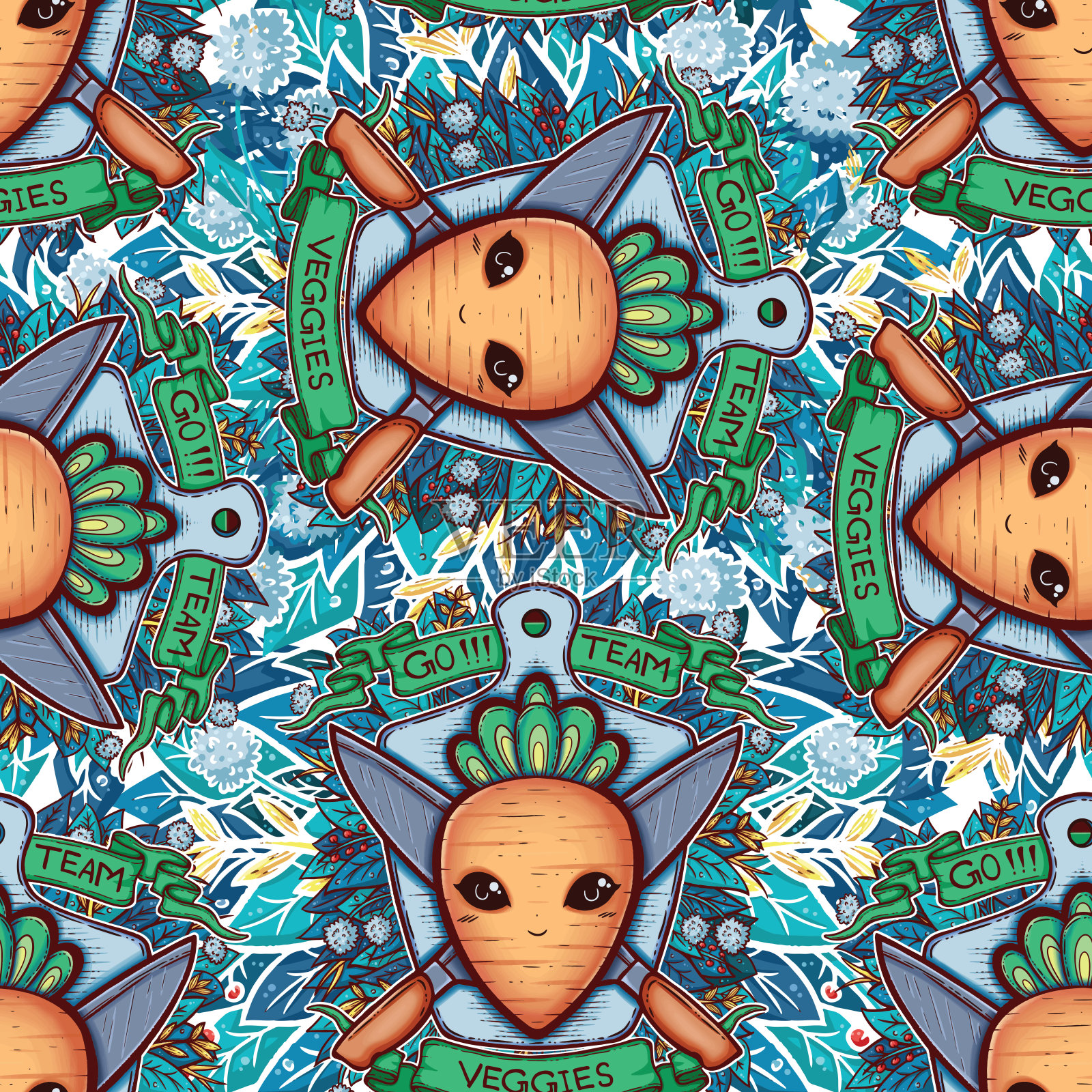 胡萝卜纹章插画图片素材