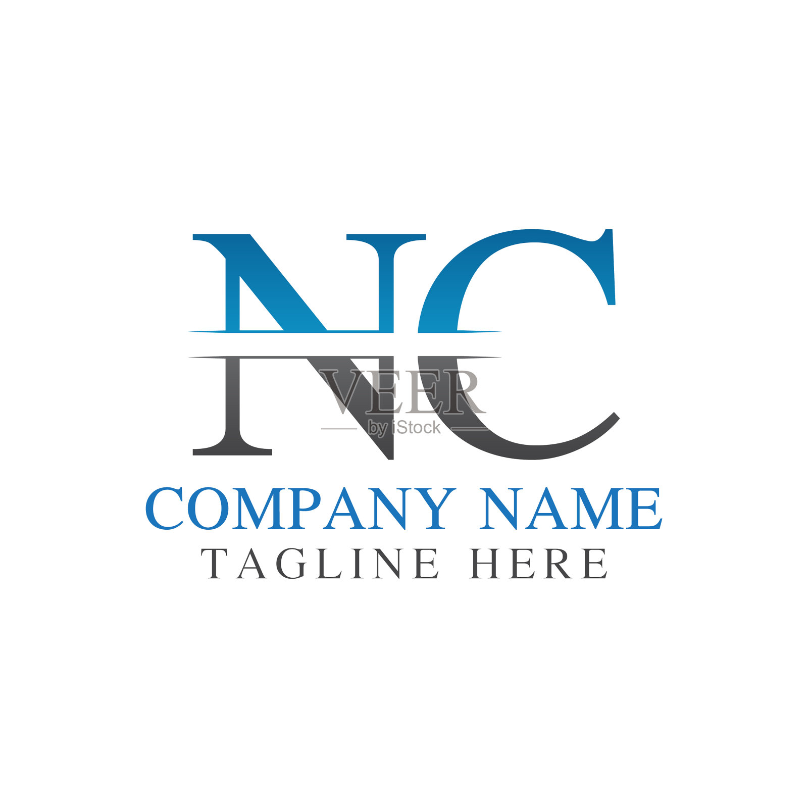 首字母nc标志设计模板插画图片素材