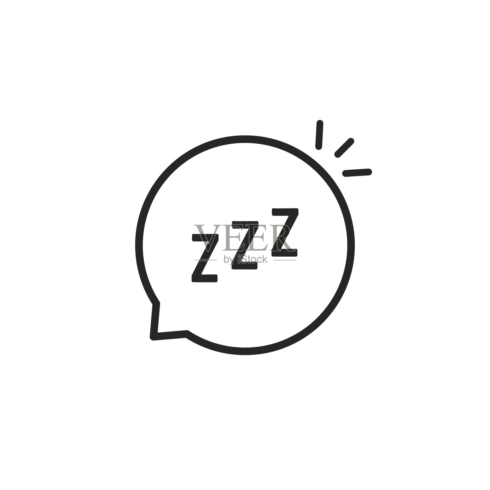 像ZZZ这样的线性语音气泡插画图片素材