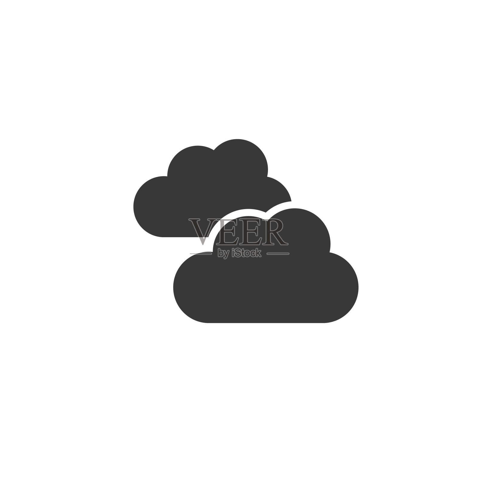 云。阴云密布。图标。天气符号矢量插图插画图片素材