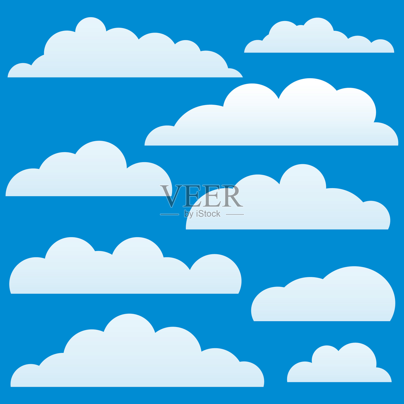 蓝色云朵图标插画图片素材